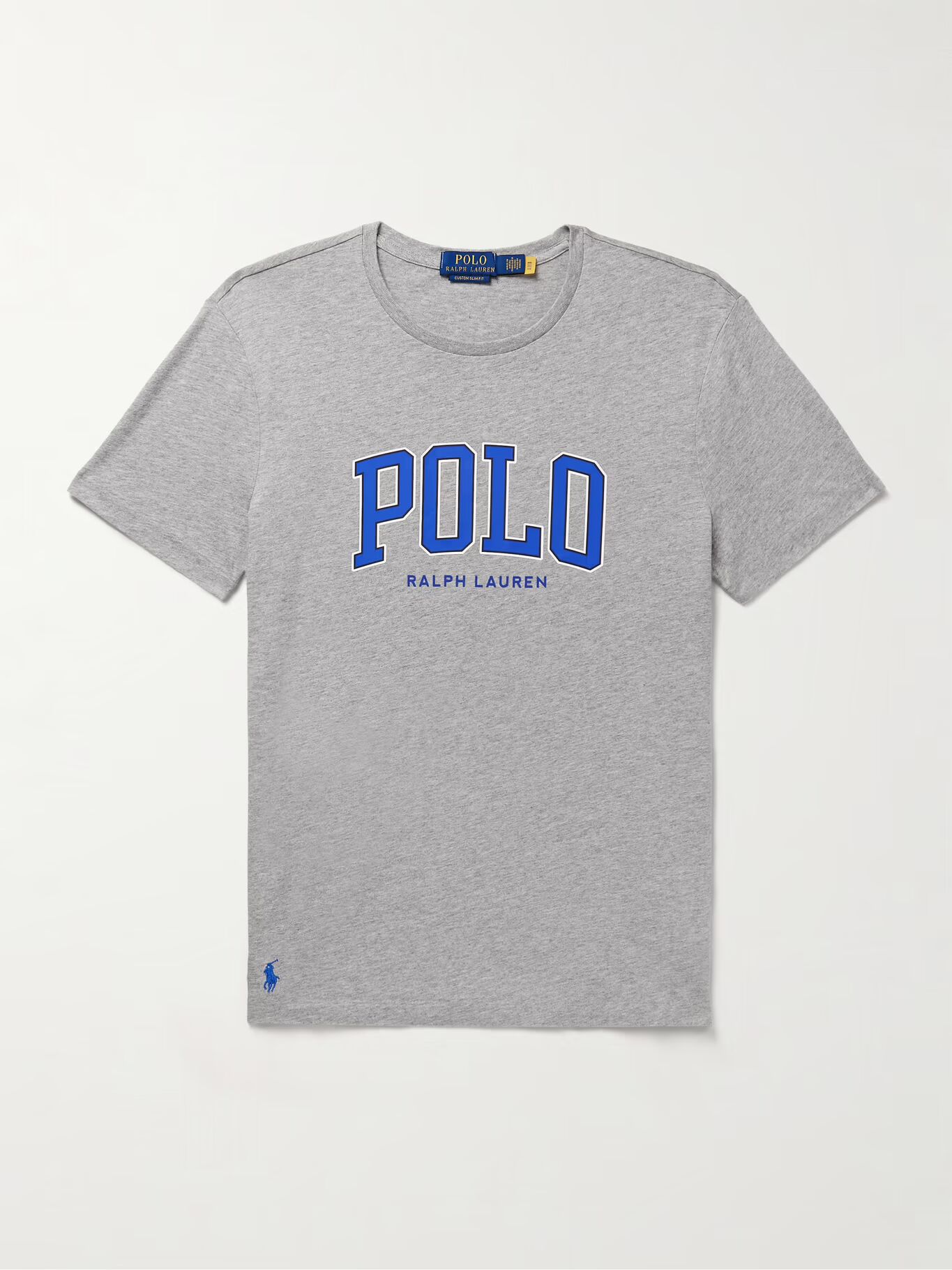 

Футболка Slim-Fit из хлопкового джерси с логотипом POLO RALPH LAUREN, серый