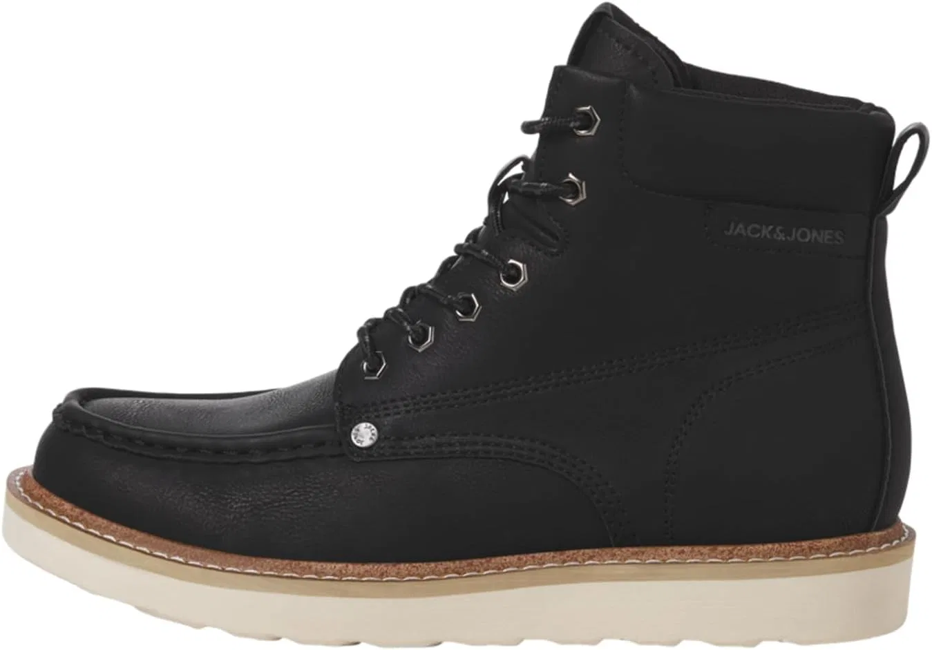 Мужские мокасины JACK & JONES Jfwarchway из искусственной кожи на шнуровке, Charcoal