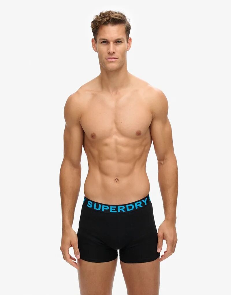 

Тройной набор Superdry Boxer в черном/неоновом цвете