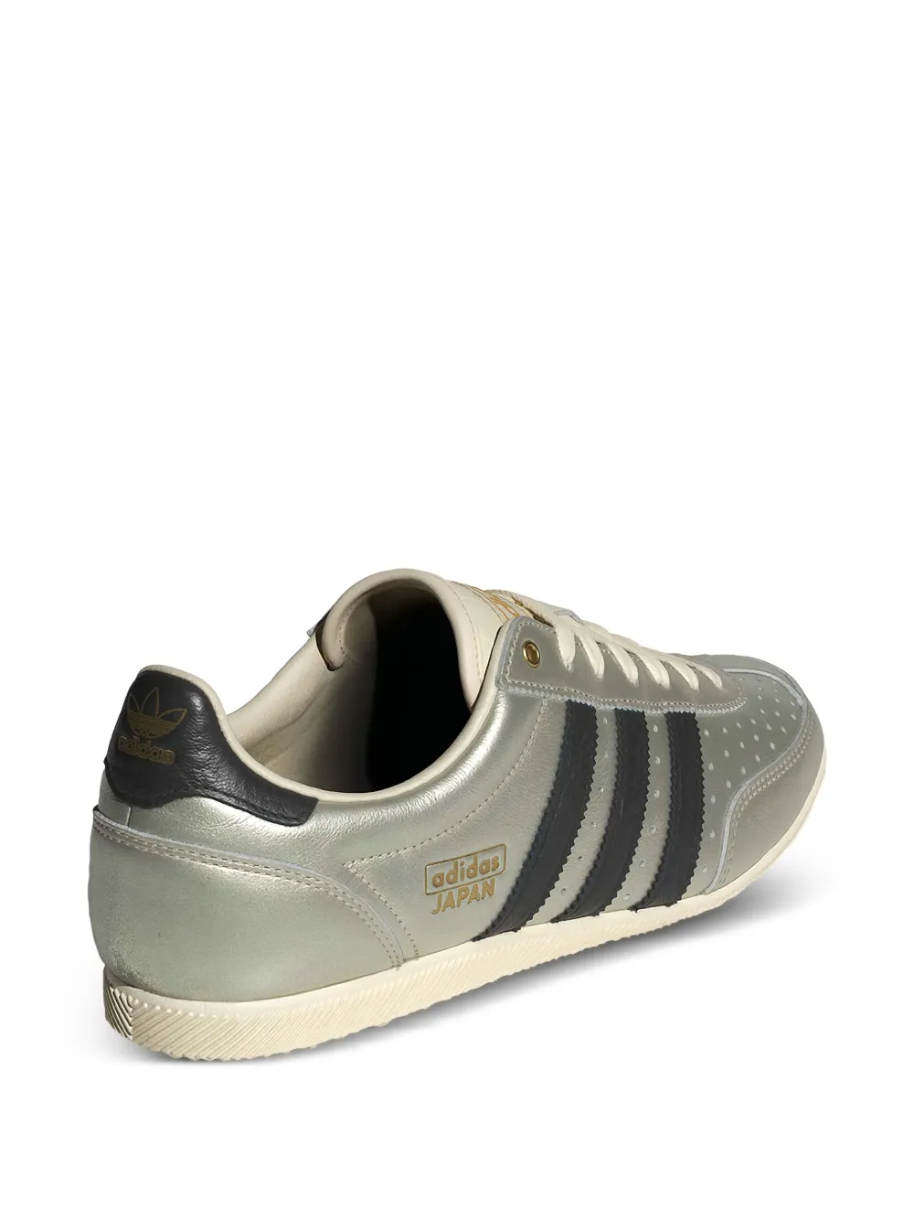 Японские кожаные кроссовки с тремя полосками Adidas, серебяный — фото 3
