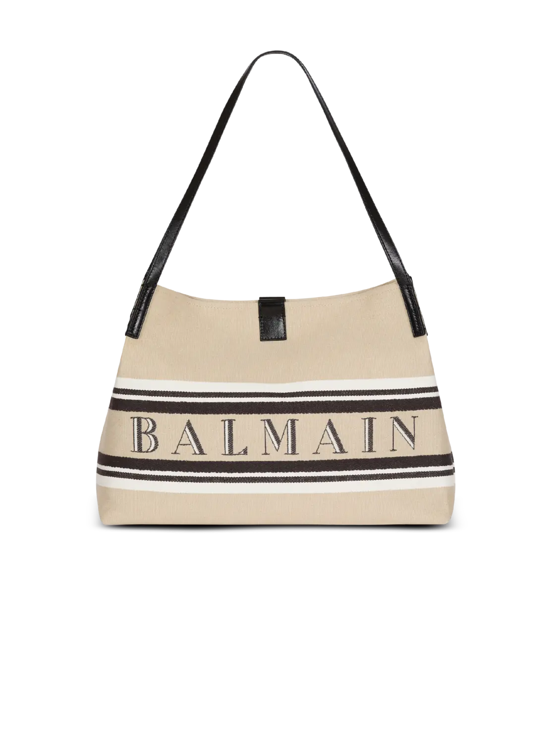 

Сумка-шоппер Medium Release из холста и телячьей кожи Balmain, бежевый