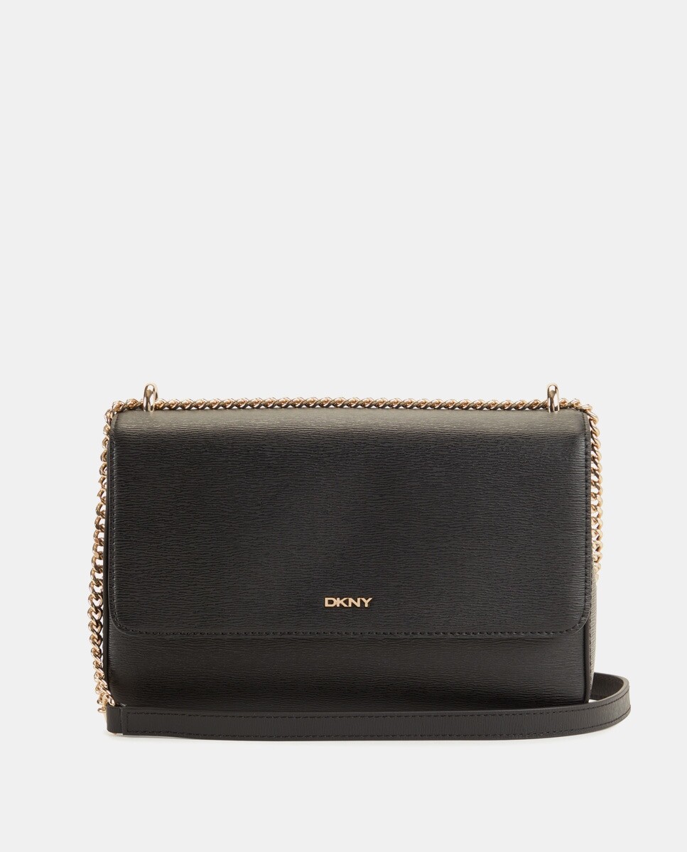

Черная сумка через плечо с клапаном DKNY, черный