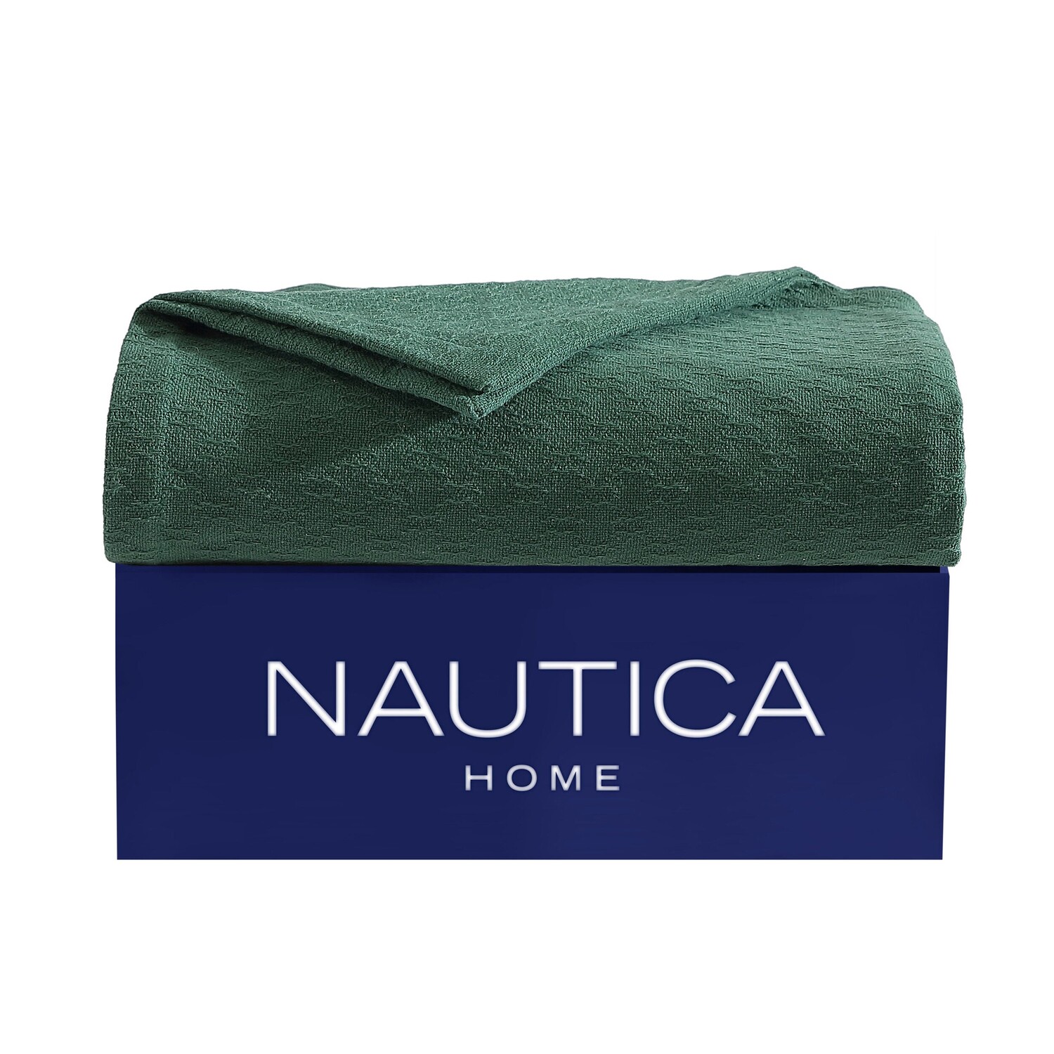 

Зеленое двойное одеяло Nautica Ripple Cove, цвет Forest Night Heather