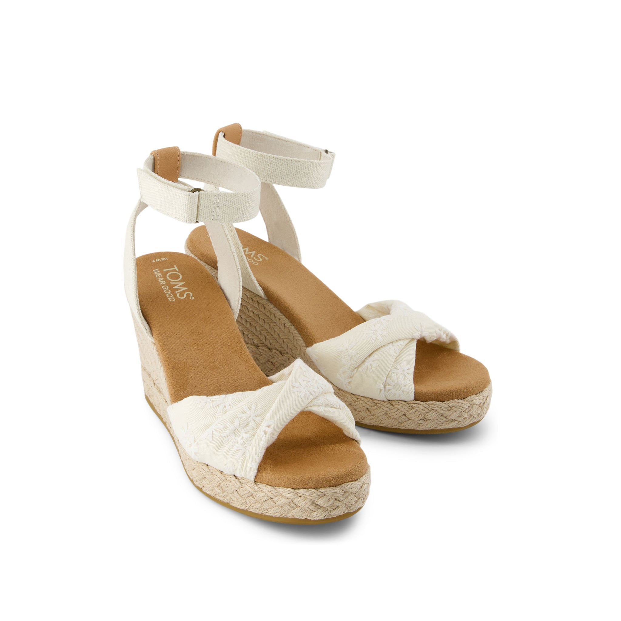 Marisela Босоножки-клин с цветочной вышивкой TOMS Shoes, красный — фото 2