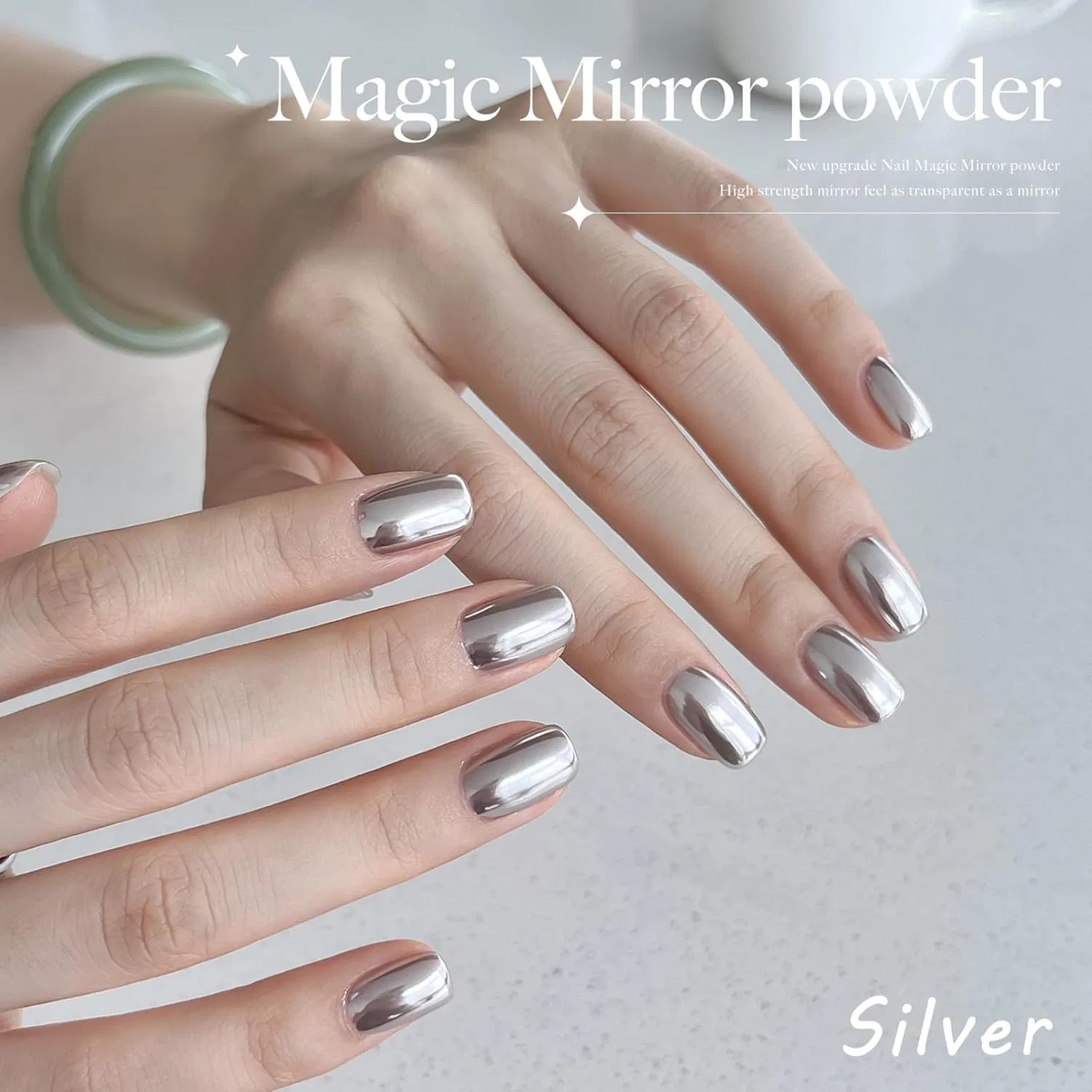 Серебряный зеркальный лак для ногтей металлик, 7 мл Virellay, Silver — фото 2