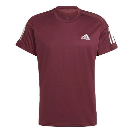 

Футболка men's gym casual round neck running short sleeve deep red t-shirt Adidas, красный