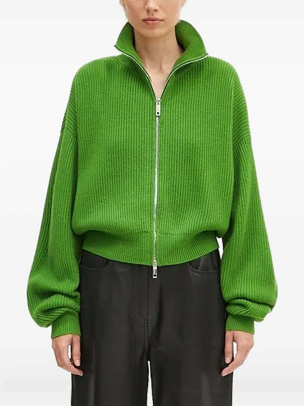 

Кардиган с открытыми плечами в рубчик SPORTMAX, зеленый
