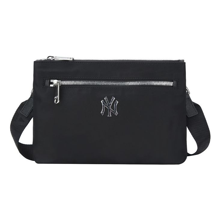 

MLB Сумка-мессенджер на плечо с серебряным логотипом New York Yankees, черная, размер