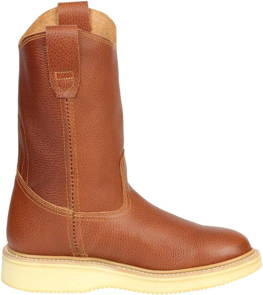 Мужские ботинки Men’s Grizzly из медово-дубовой кожи с круглым носком, подошвой Mil Rayas, средней голенью, удобные для повседневной носки на ранчо и в строительстве Generic, initial — фото 3