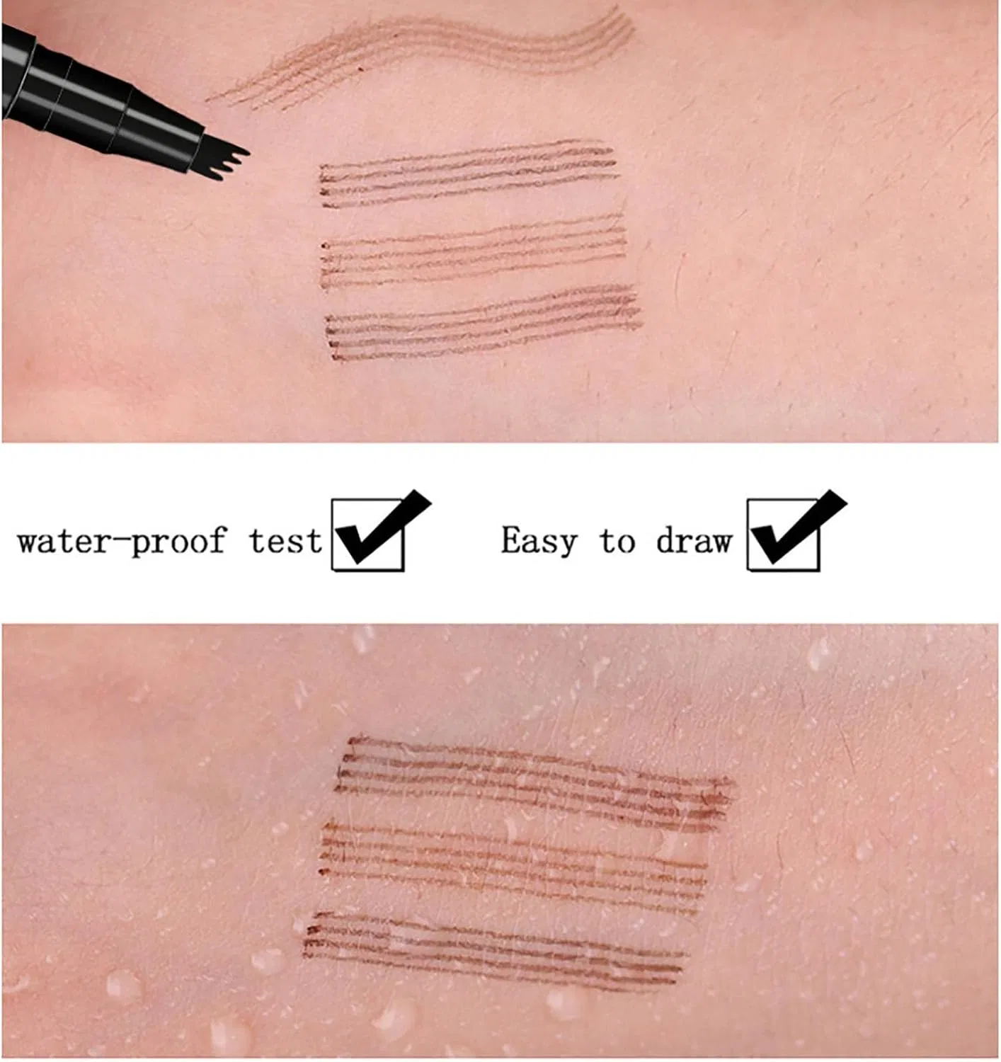 Карандаш для бровей 4-зубчатый Anjoize, 4 наконечника, водостойкий — фото 3