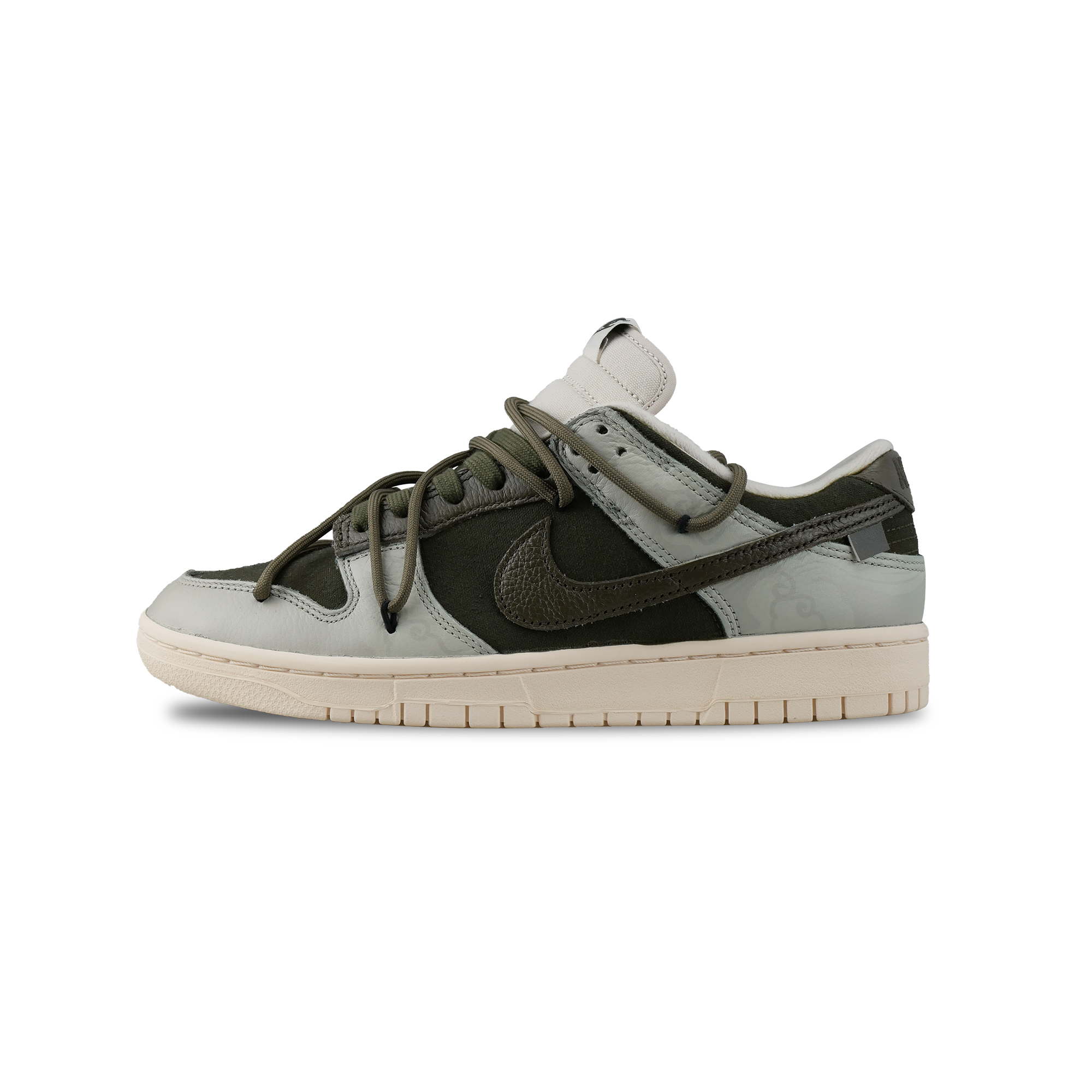 

Кроссовки Nike Dunk Skateboarding Shoes Men Low-top Sail/Sail/Metallic Gold Grain/Oil Green, белый/зеленый