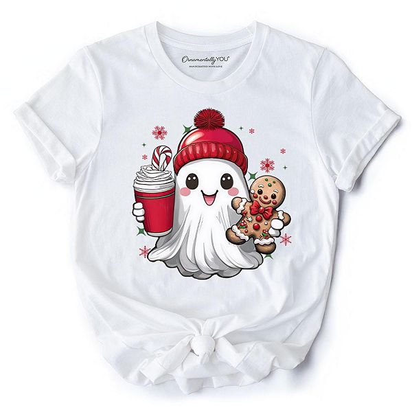 

Футболка с милым привидением, имбирным пряником и какао Ornamentallyyou, White, Белый, Футболка с милым привидением, имбирным пряником и какао Ornamentallyyou, White