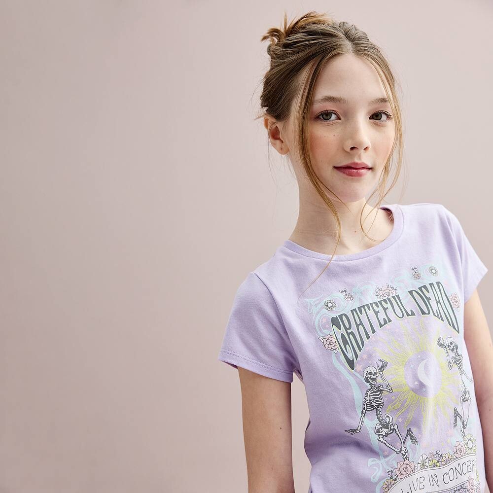 Футболка Grateful Dead с короткими рукавами и рисунком для девочек 7–16 лет Licensed Character, фиолетовый — фото 3