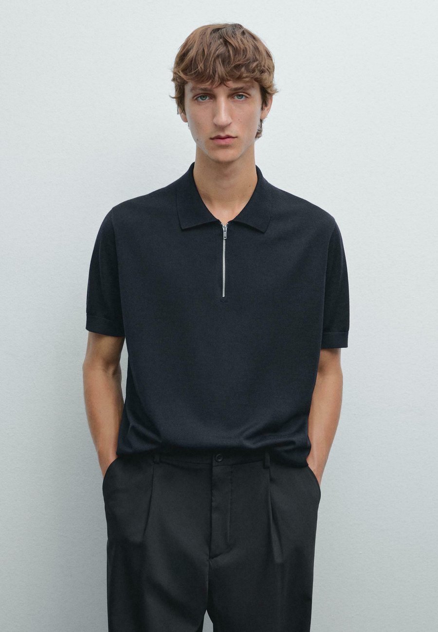 

Поло Massimo Dutti POLO COLLAR WITH ZIP, Dark Blue