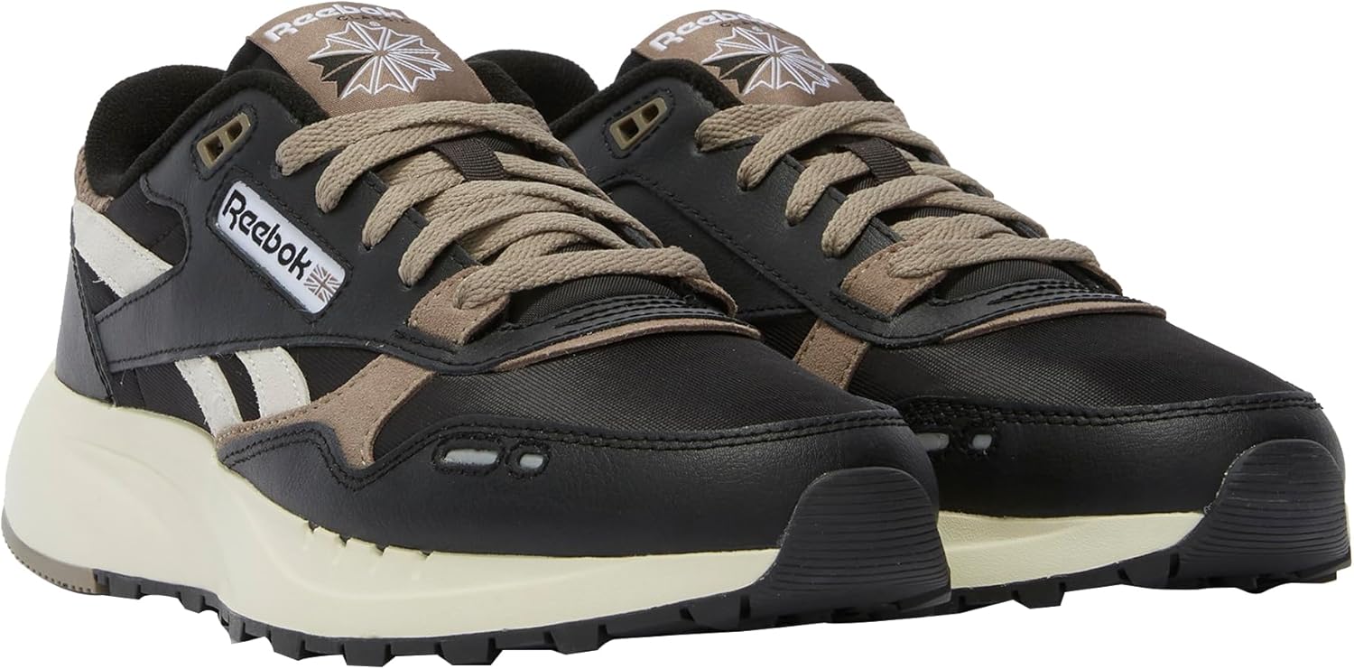 Мужские кроссовки Reebok Classic Leather 2400, черный/серый — фото 2