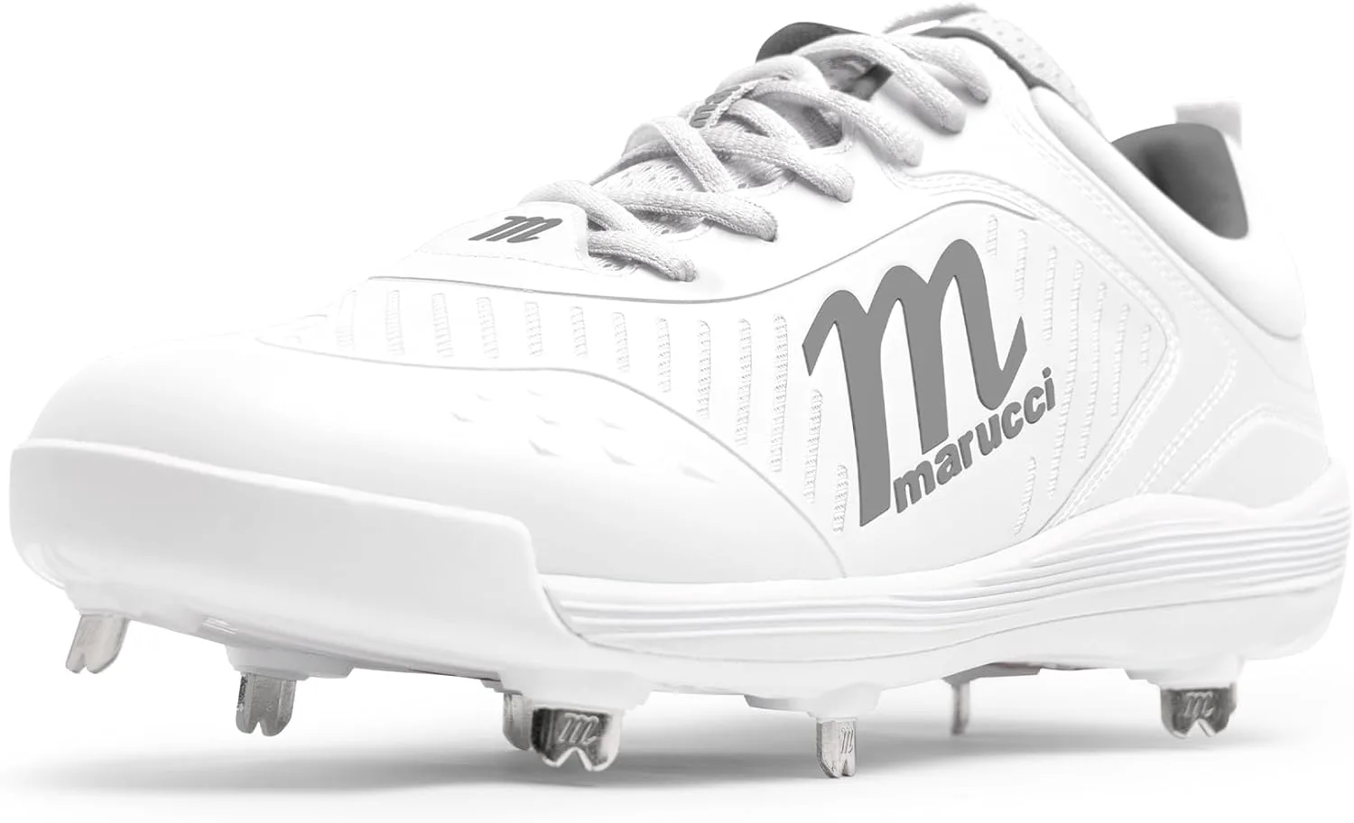Бейсбольные бутсы Marucci CFT Low Height из металла для мужчин, бейсбольная обувь для мужчин, надежная регулируемая посадка, комфорт и сцепление для высокой производительности, легкие, долговечные, белый