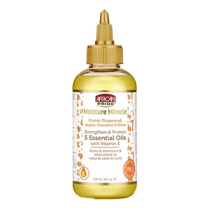 

Moisture Miracle 5 эфирных масел - касторовое, виноградных косточек, аргановое, кокосовое и оливковое масло 4 унции African Pride