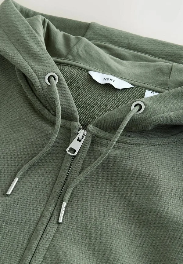 Легкая толстовка с капюшоном на молнии Next, Khaki Green — фото 4