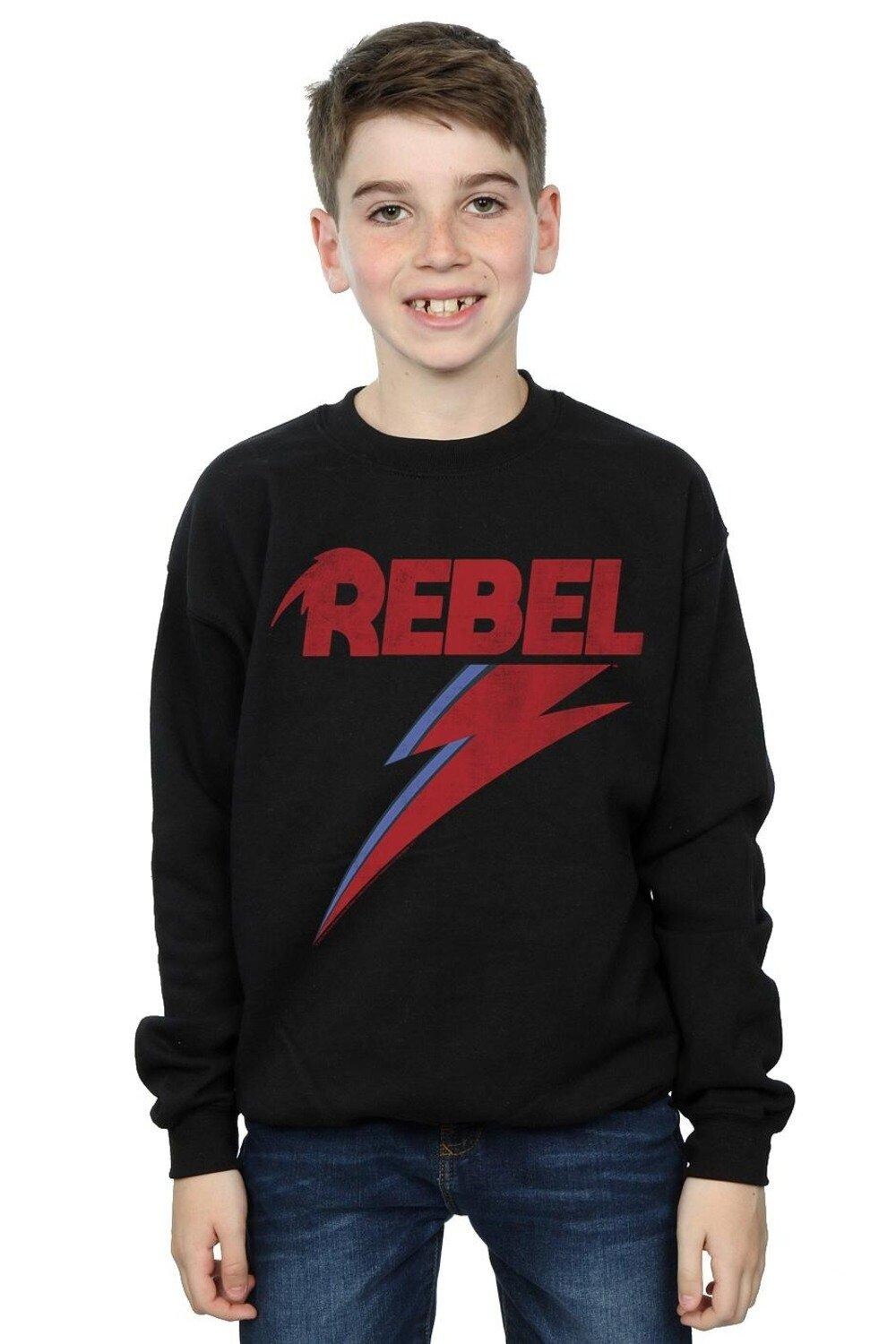 

Толстовка с потертостями Rebel David Bowie, черный