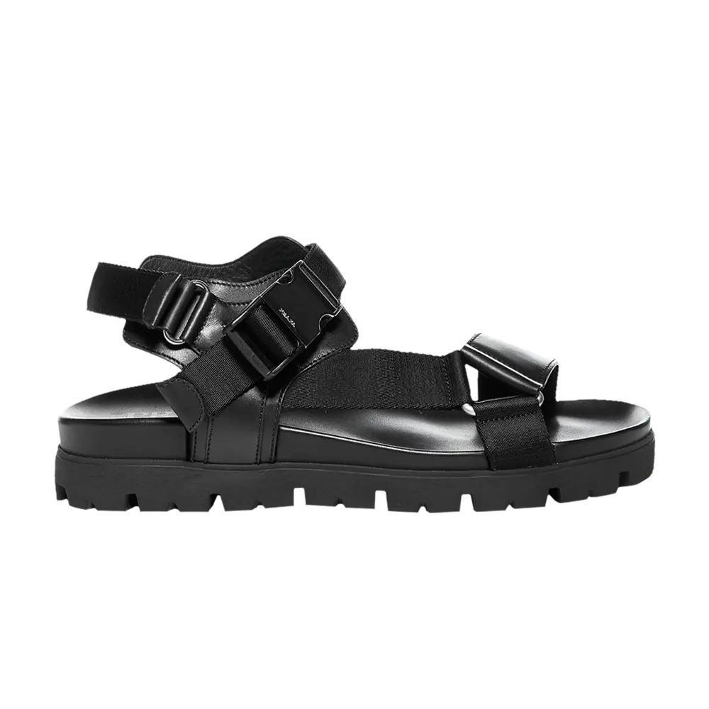 

Сандалии Prada с пряжкой и тесьмой, черный