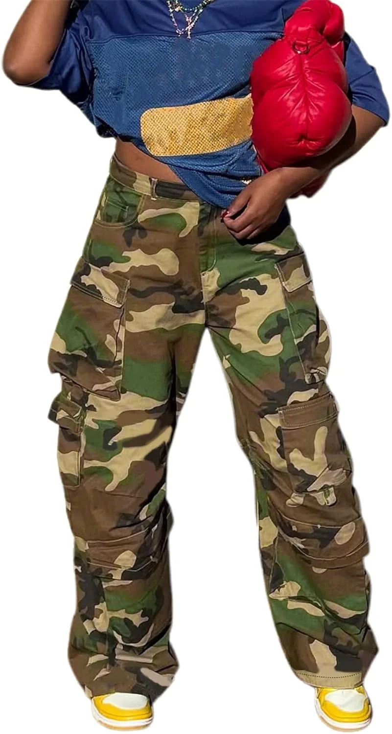 

Voghtic Baggy Cargo Jeans для женщин y2k джинсы с карманами