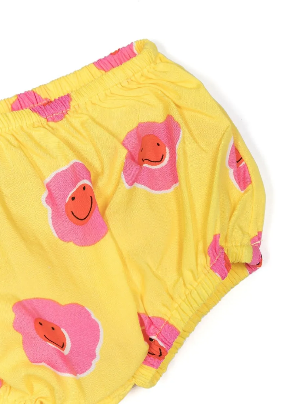 Платье с объемными рукавами и цветочным принтом Stella McCartney Kids, желтый — фото 3