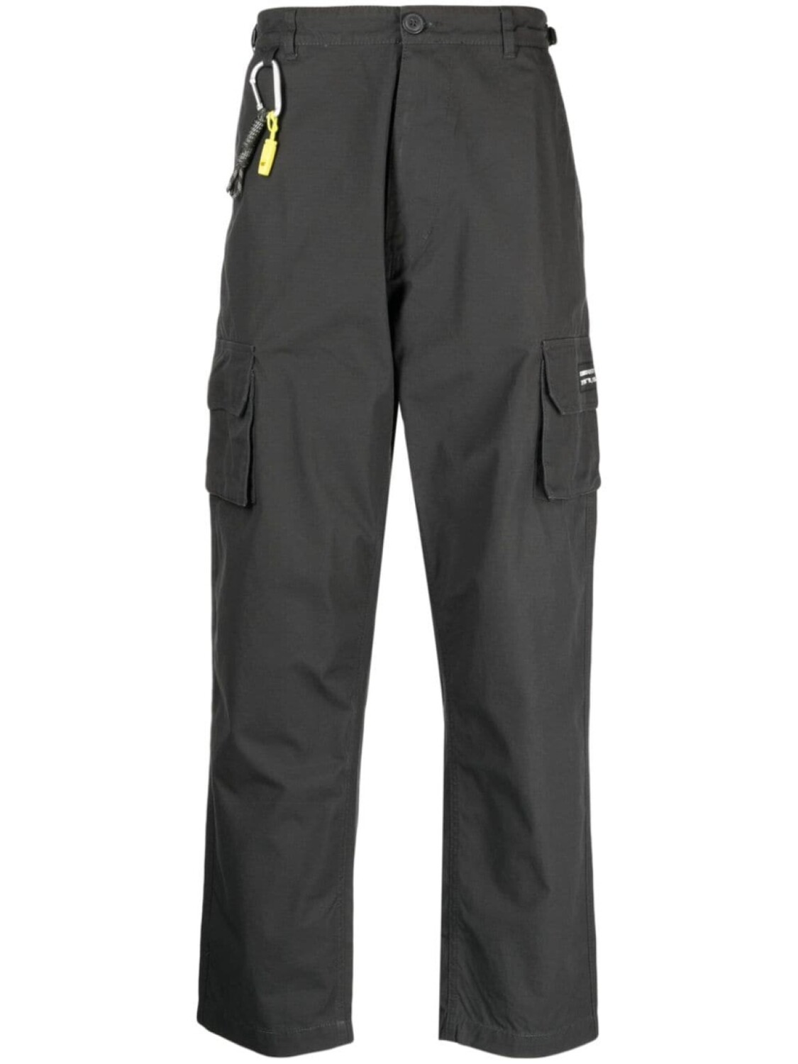 

izzue straight-leg cotton cargo trousers, черный