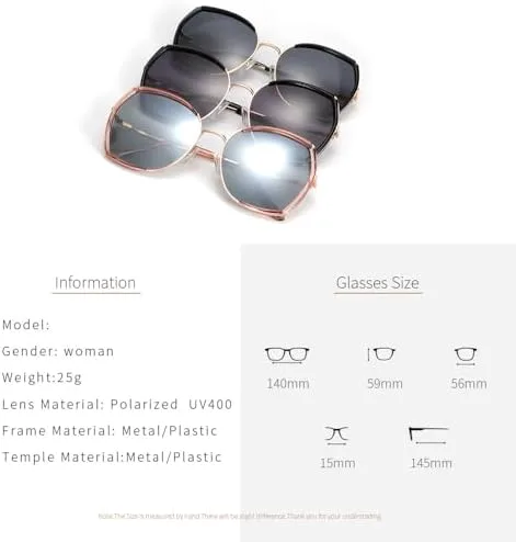 

Женские поляризованные солнцезащитные очки большого размера 2026 года с градиентной оправой и защитой от УФ-излучения UV400. Солнцезащитные очки для вождения MTZJH, 3