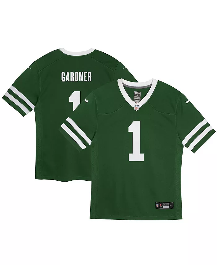 

Детская игровая футболка New York Jets Legacy Green с именем Ahmad "Sauce" Gardner Nike