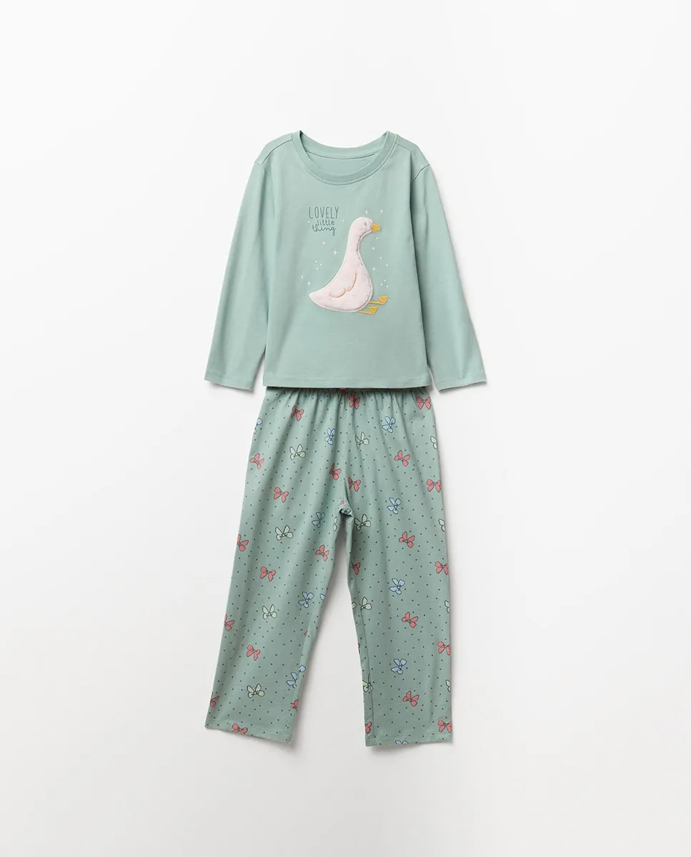 

Пижама с лебедем Sfera, зеленый