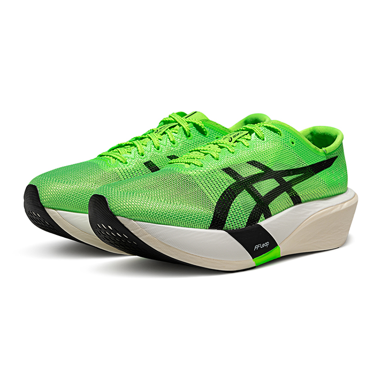 Низкие гоночные кроссовки для бега Unisex ASICS, зеленый/черный — фото 4