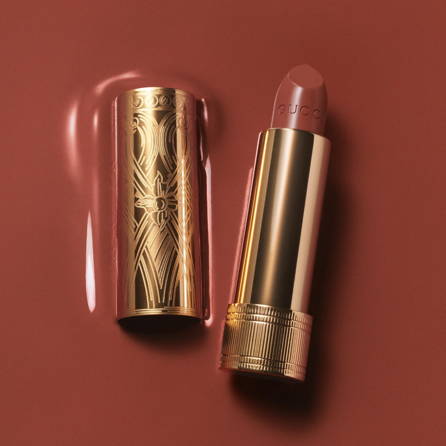 Помада для губ gucci beauty rouge à lèvres satin Gucci, 221 - mina, вес 3.5 гр. — фото 4