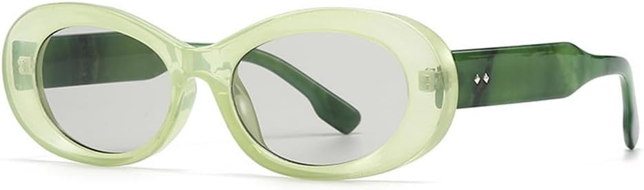 

Овальные женские солнцезащитные очки UV400, конфетные цвета, прозрачный градиент, мужские панк-стиль, для занятий спортом на открытом воздухе, бега и езды на велосипеде UYPTK, Green Light Gray