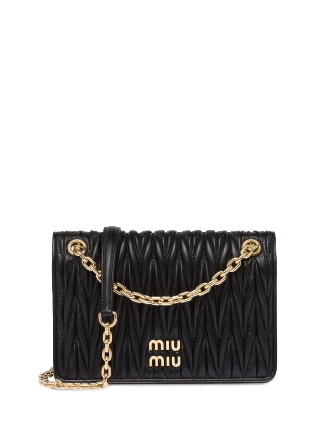 

Стеганая мини-сумка Miu Miu, черный