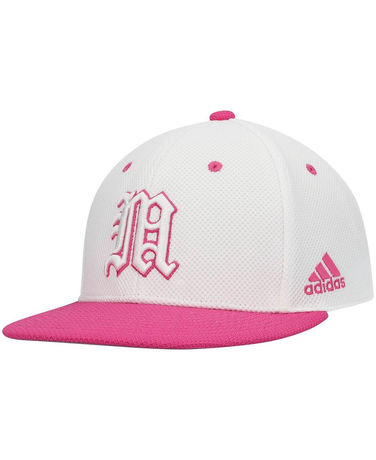 

Мужская бейсбольная бейсболка Miami Hurricanes бело-розового цвета adidas