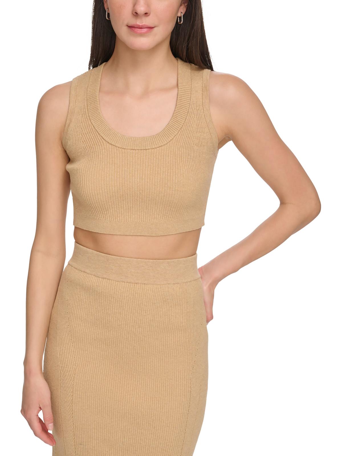 

Женский укороченный топ для фитнеса и спортзала DKNY, цвет cashew/pecan heather