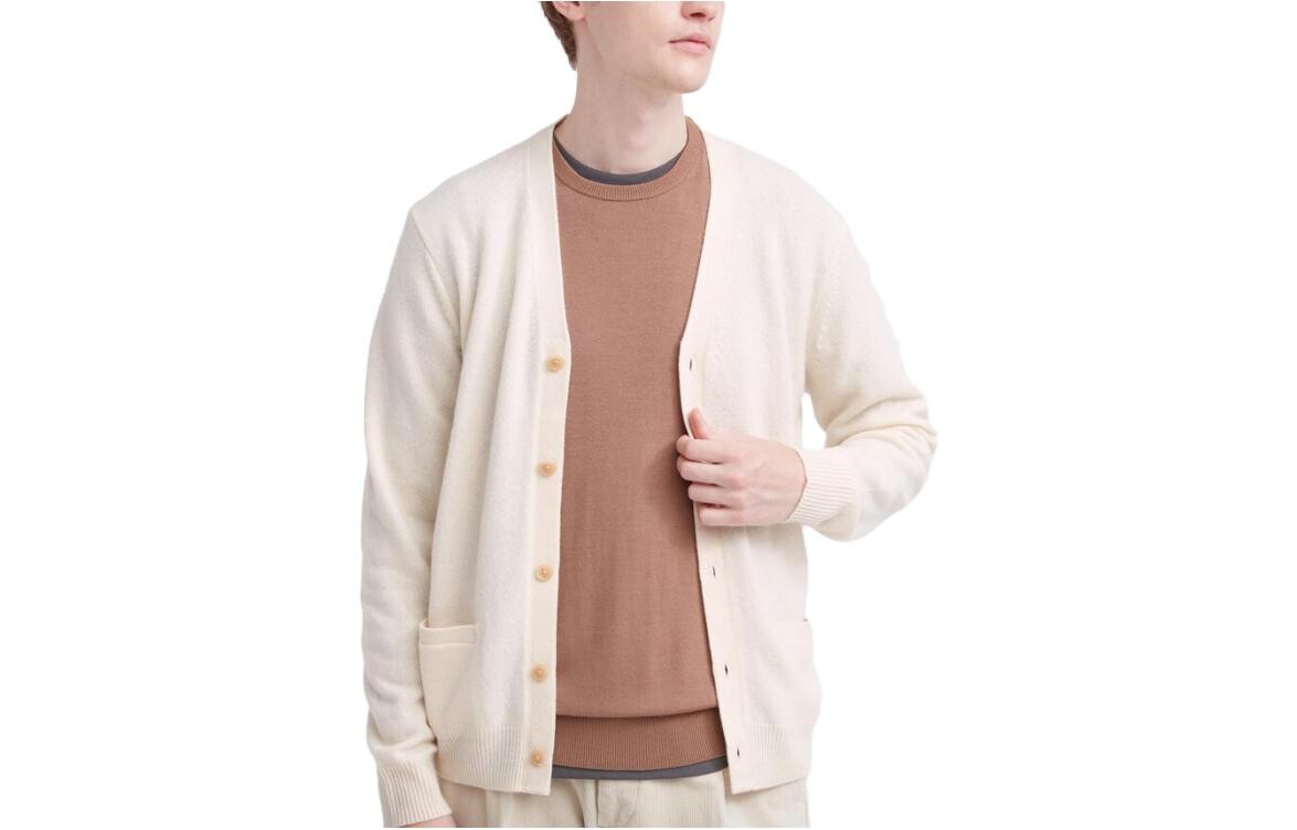 

Трикотаж унисекс молочно-белый Uniqlo, слоновая кость