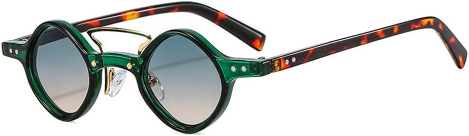 

Солнцезащитные очки MUTYNE Retro с двойной перемычкой, маленькие квадратные, женские, модные, красные и фиолетовые, с защитой от УФ-излучения UV400, мужские, с заклепками, Green Green Tea