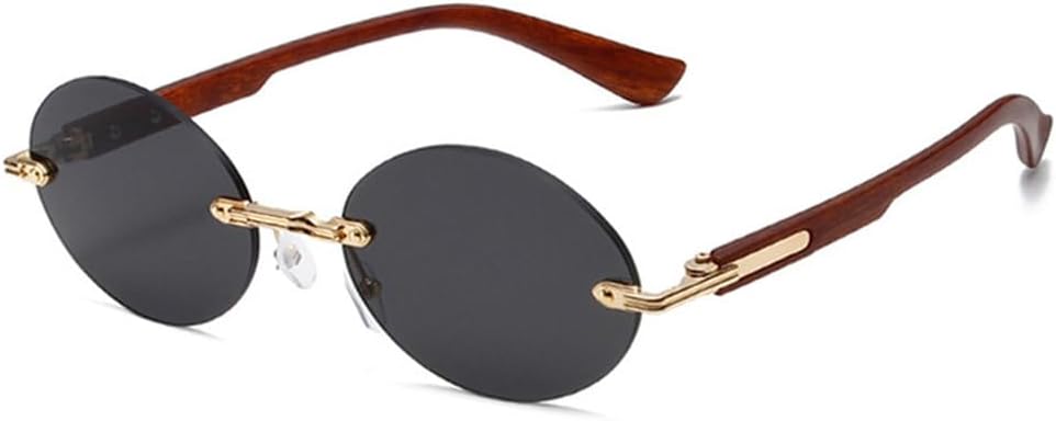 

Солнцезащитные очки UV400 с овальными безободковыми линзами с прозрачным градиентом Ocean, в стиле панк, для женщин и мужчин, для бега и занятий спортом на открытом воздухе UYPTK, Golden Grey