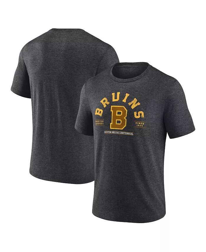 

Футболка мужская Heather Charcoal Distressed Boston Bruins Centennial The Early Years Tri-Blend Fanatics