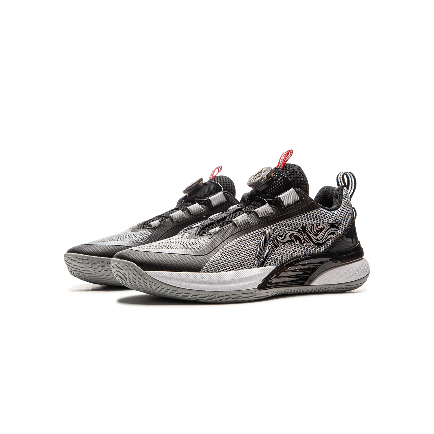 YOUNG Кроссовки баскетбольные Li-Ning YOUNG низкие сетчатые дышащие противоскользящие серо-черные детские — фото 3