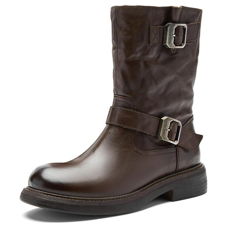 NINE WEST Черные женские полусапожки на каблуке 4 см без подкладки, цвет Black (Unlined) — фото 4