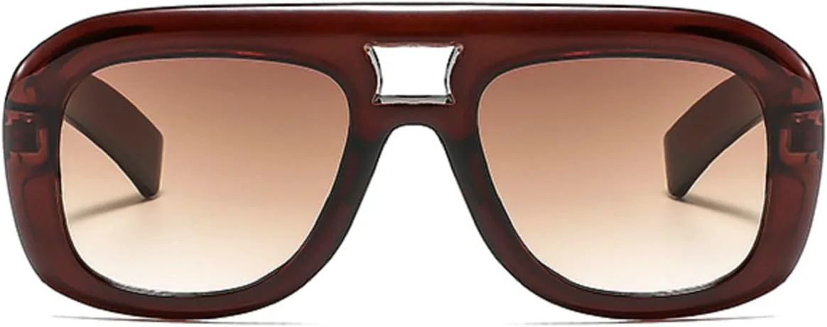 

Ретро квадратные солнцезащитные очки для женщин, модный дизайн, градиентные линзы, защита от УФ-излучения UV400, мужские солнцезащитные очки в стиле панк mincl, Brown