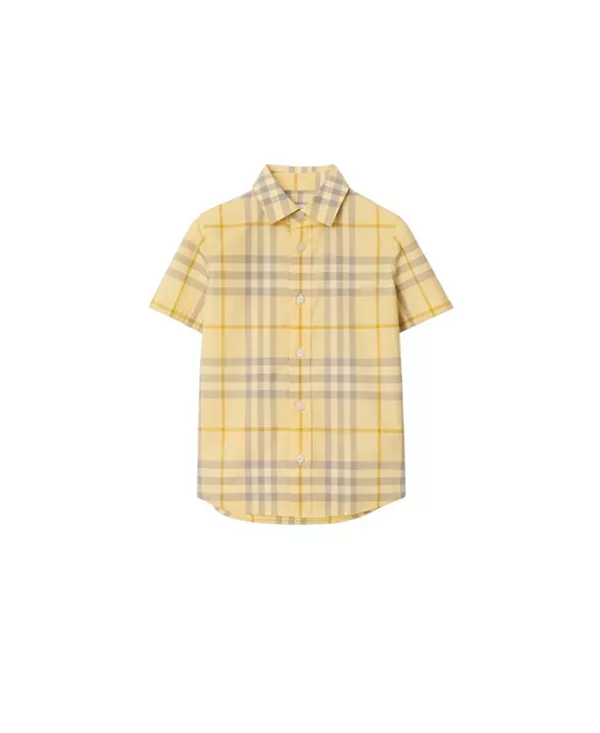 

Хлопковая клетчатая рубашка для мальчиков - для малышей, детей постарше. Burberry, бежевый