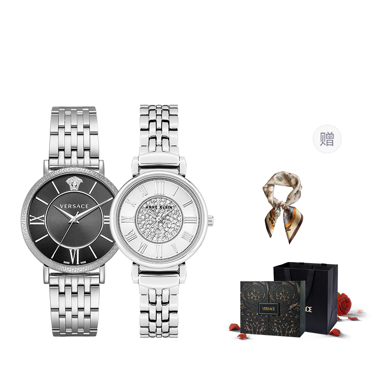 

VERSACE Часы Wrist Watch Quartz Movement Cow Leather Strap 42*38mm Black Dial Unisex Limited Fortune Box+Silk Scarf