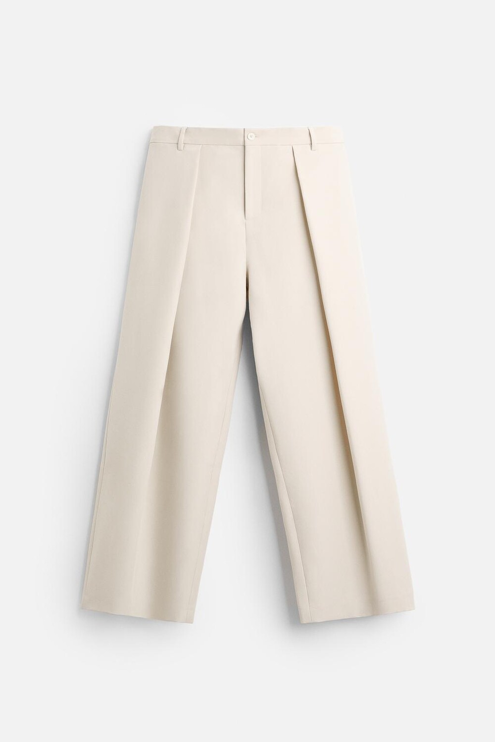 

Широкие брюки со складами ZARA, бежевый