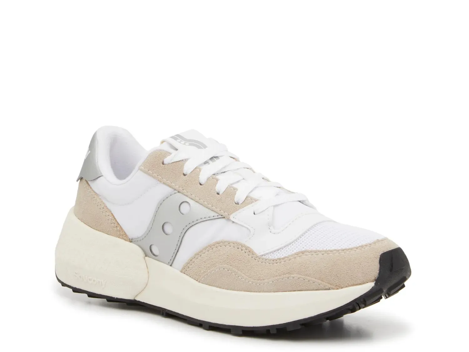 Кроссовки Saucony Jazz Nxt — женские, цвет белый/серебристый металлик/серо-коричневый