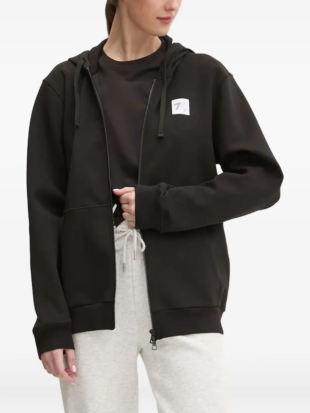 

Толстовка с капюшоном на молнии с логотипом Ea7 Emporio Armani