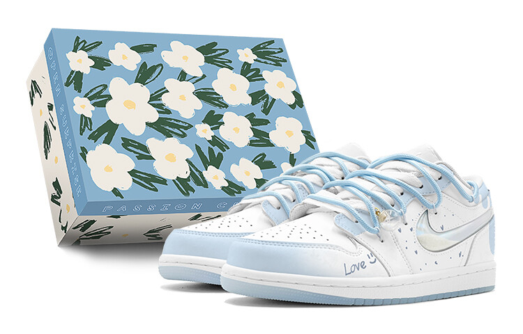 

Кроссовки Air Jordan 1 Vintage Basketball Shoes Women's Low-Top White, Синий, Кроссовки Air Jordan 1 Vintage Basketball Shoes Women's Low-Top White