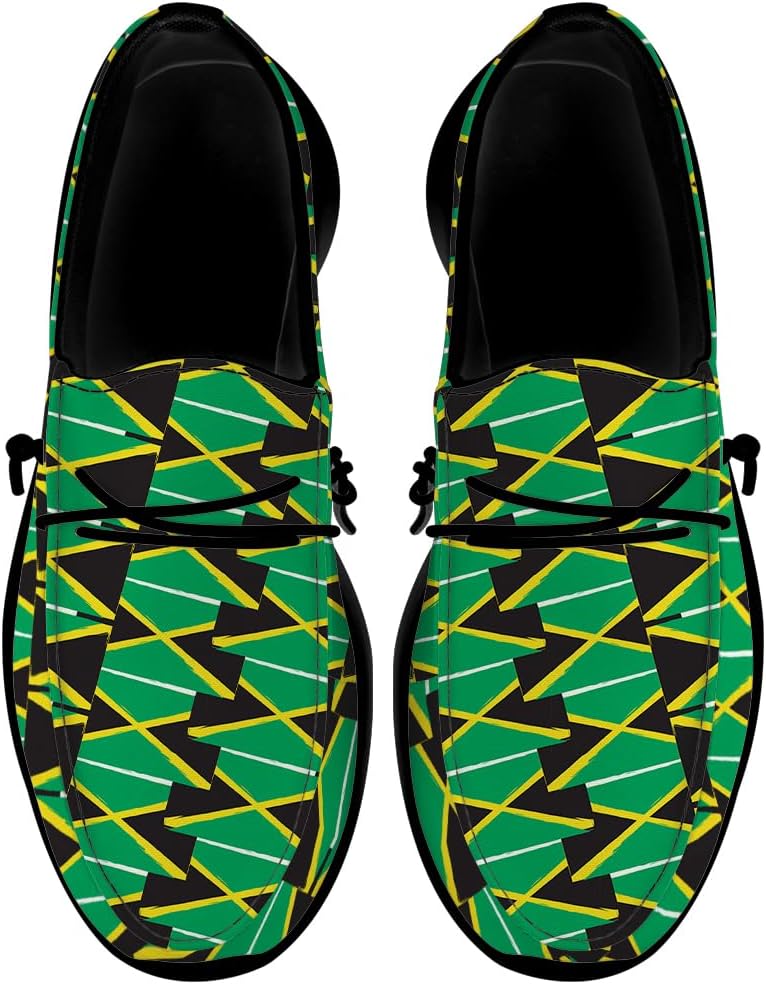 

Туфли-лоферы Quorax с ямайским флагом для мужчин и женщин, черный/зеленый